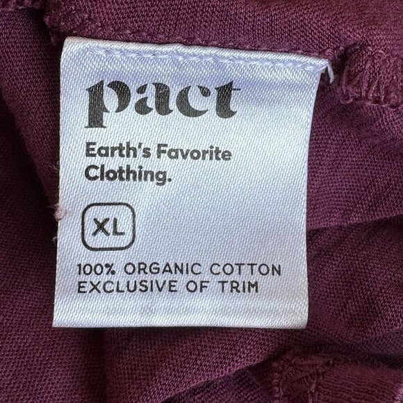 Pact Featherweight Slub Relaxed Turtleneck Berry Color Organic Cotton Women's XL - Picture 7 of 8